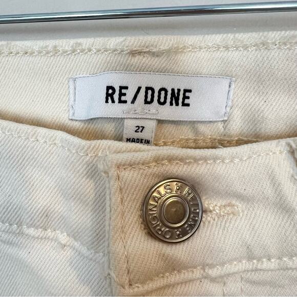 NWT RE/DONE 70s High-Rise Stove Pipe Jeans Vintage White sz 27 Revolve msrp $265 - Picture 6 of 11